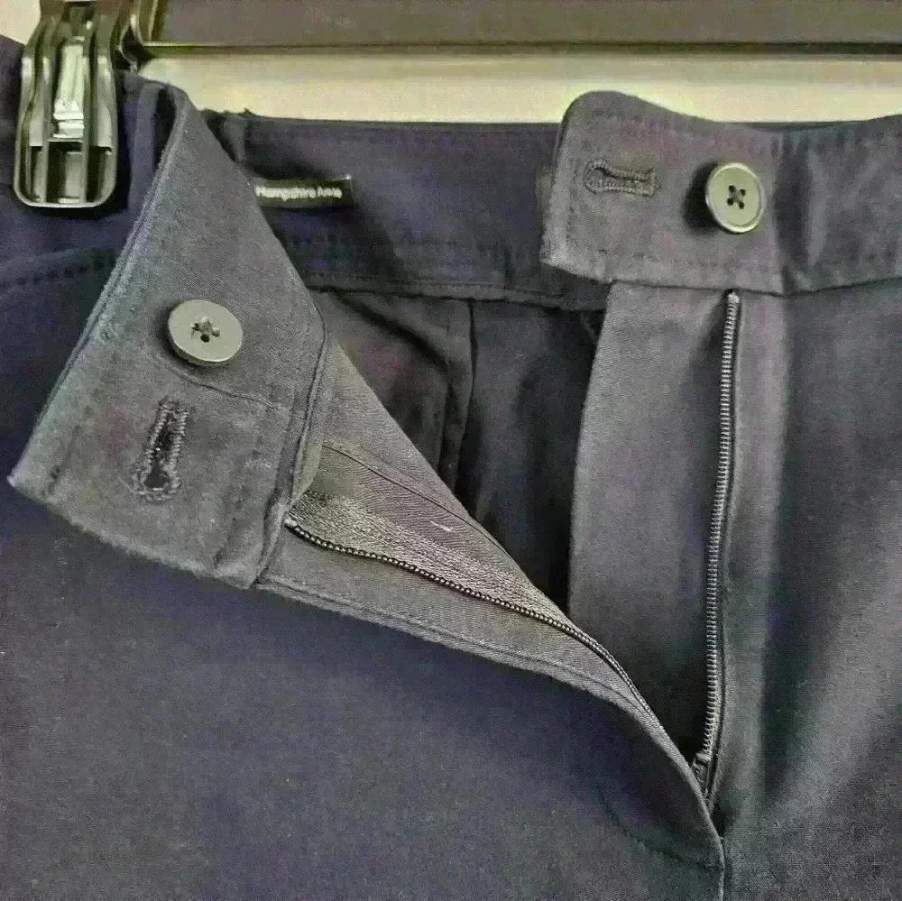Talbots Navy Blue Hampshire Ankle Flat Front High-Waist Pants Plus 18W EUC
